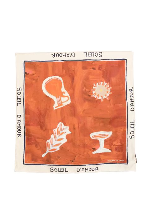 ALEMAIS graphic print scarf - Orange - zdjęcie produktu nr 1