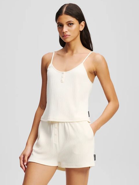 Karl Lagerfeld piżama ESSENTIAL damska kolor beżowy A3W45006