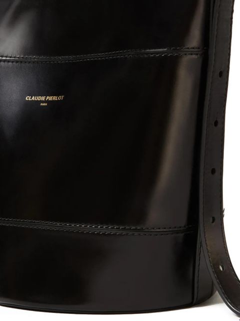 Claudie Pierlot Solveig leather bucket bag - Black