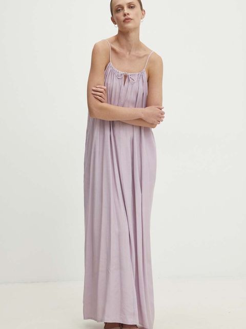 Answear.LAB sukienka kolor fioletowy maxi oversize