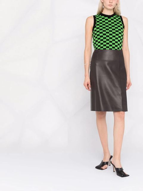 Ferragamo slim leather midi skirt - Brown - zdjęcie produktu nr 1