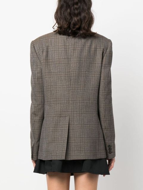 Miu Miu plaid-check single-breasted blazer - Brown