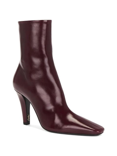 Saint Laurent Jill leather ankle boots - Red - zdjęcie produktu nr 2