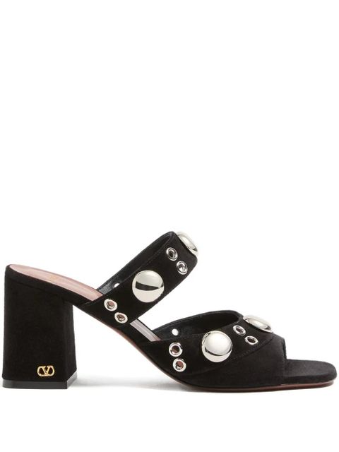 Valentino Garavani studs logo-plaque sandals - Black - zdjęcie produktu nr 1