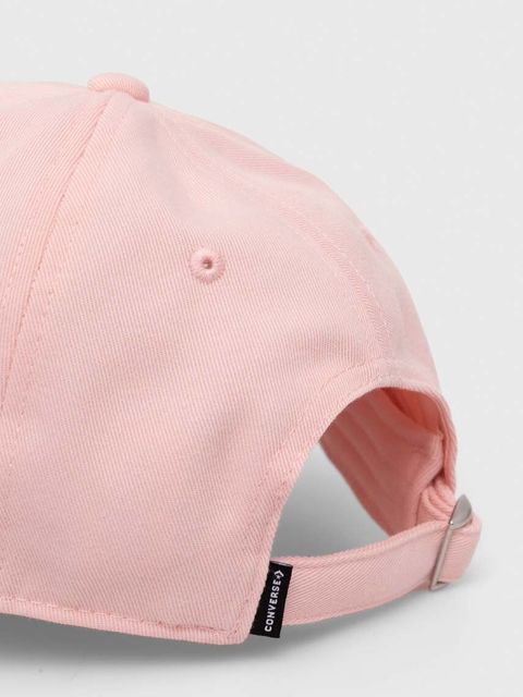 Converse czapka z daszkiem kolor różowy z aplikacją