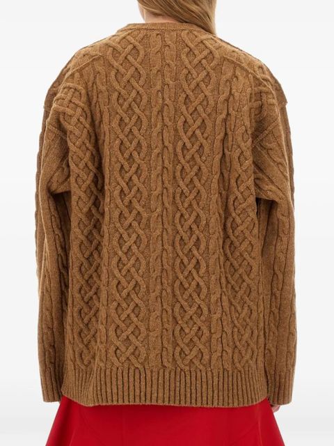 Moschino cable-knit oversized jumper - Brown