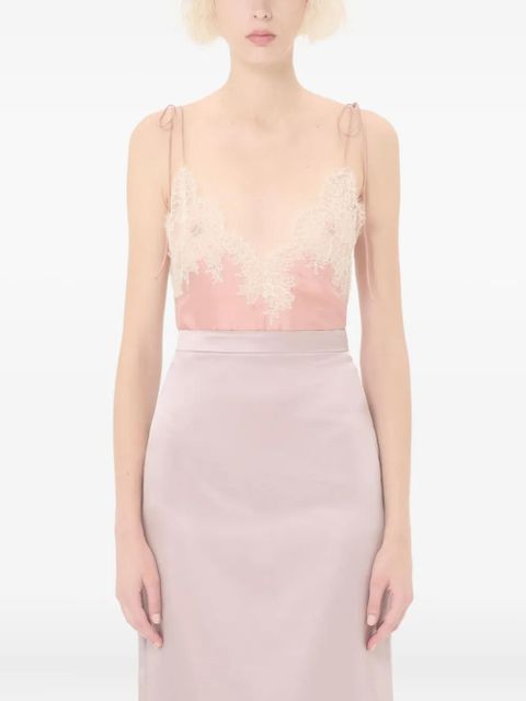 Valentino Garavani lace crepe de chine top - Pink