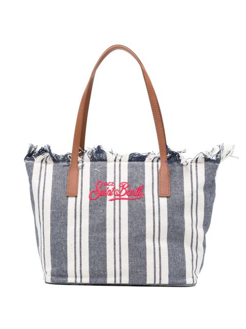 MC2 Saint Barth striped frayed tote bag - Blue - zdjęcie produktu nr 1