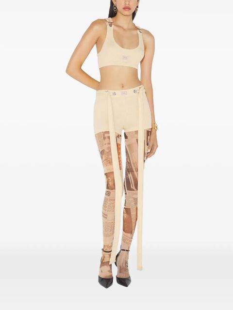 Jean Paul Gaultier ribbed buckled top - Neutrals