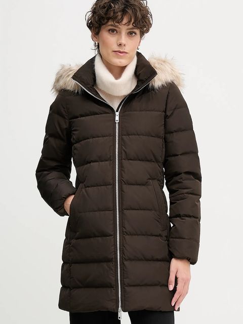 Tommy Hilfiger kurtka puchowa kolor brązowy zimowa WW0WW47540