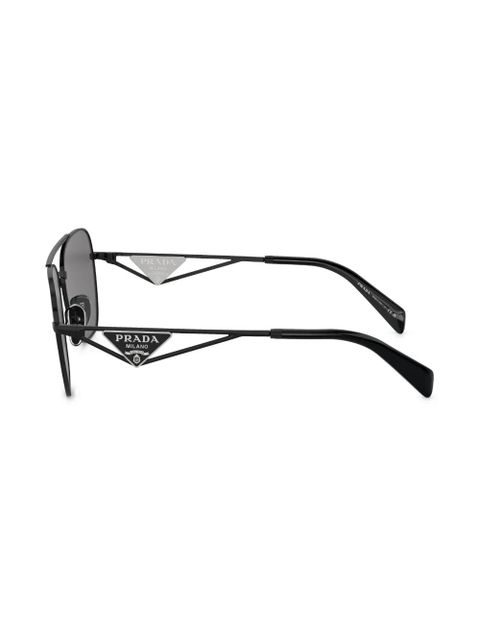 Prada Eyewear triangle-logo pilot sunglasses - Black
