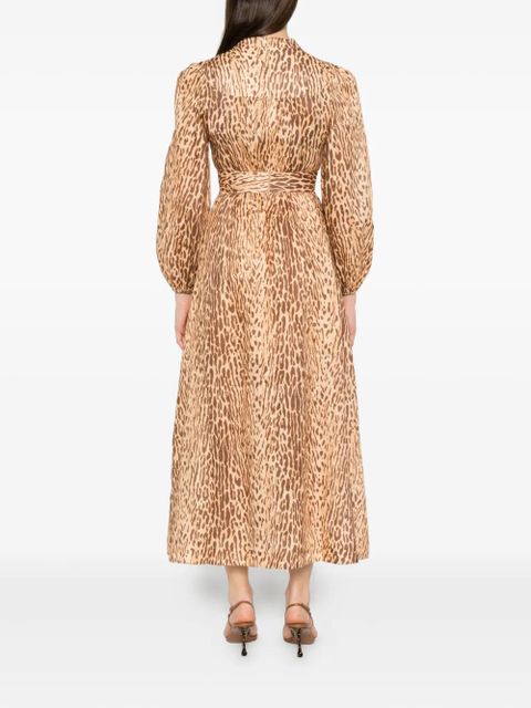ZIMMERMANN leopard-print button-front dress - Neutrals