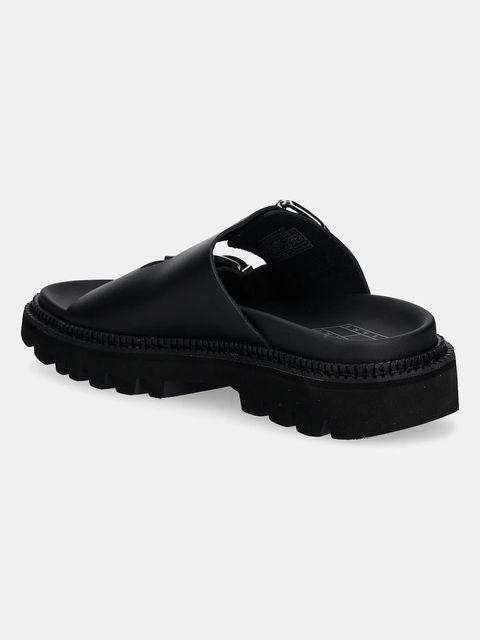 Tommy Jeans klapki skórzane DOUBLE STRAP SANDAL