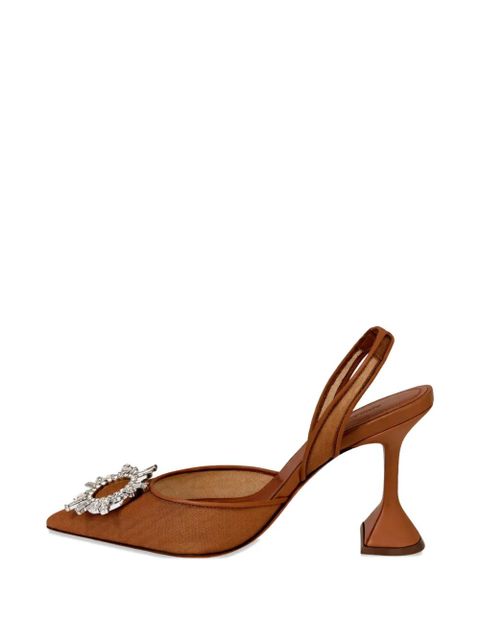 Amina Muaddi Begum embellished slingback heeled pumps - Neutrals - zdjęcie produktu nr 1