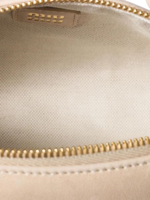 Miu Miu logo-embossed leather pouch - Neutrals