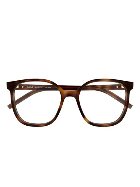 Saint Laurent Eyewear round-frame glasses - Brown