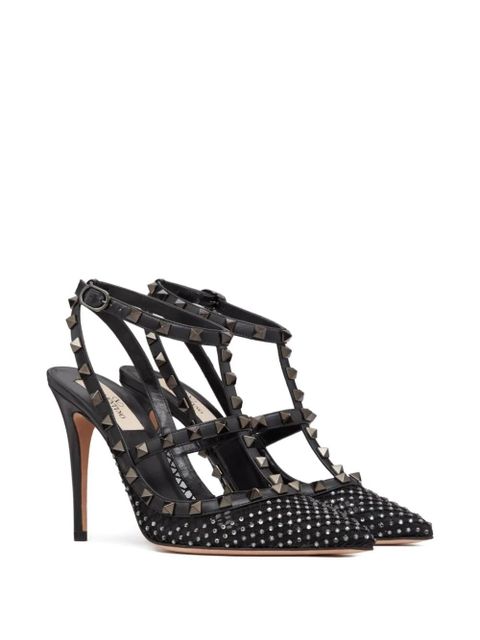 Valentino Garavani 100mm Rockstud mesh pumps - Black