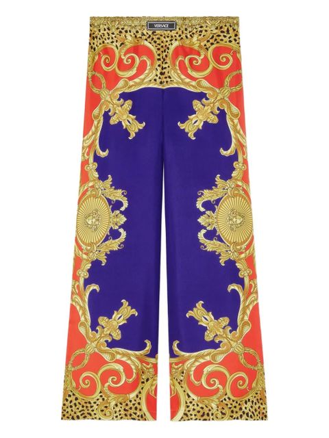Versace baroque-print elastic-waist trousers - Purple - zdjęcie produktu nr 1