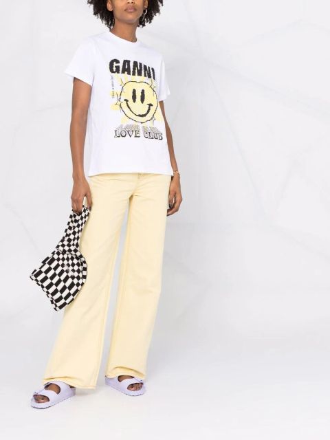 GANNI Magny wide-leg jeans - Yellow