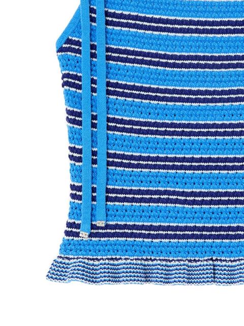 GANNI striped pointelle top - Blue - zdjęcie produktu nr 2