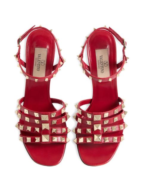 Valentino Garavani Rockstud kidskin sandals 100mm - Red