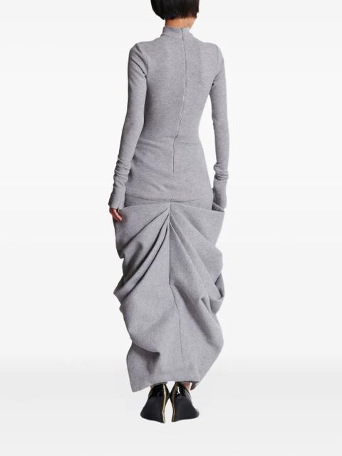 Balmain high-neck draped dress - Grey