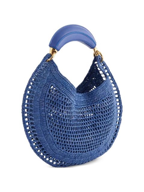 Chloé woven logo-lettering shoulder bag - Blue