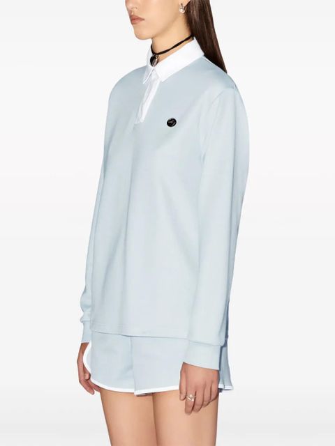 AMBUSH polo-collar logo-plaque sweatshirt - Blue