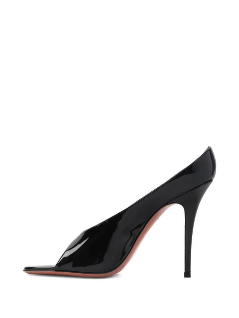 Amina Muaddi 105mm leather heeled sandals - Black - zdjęcie produktu nr 2