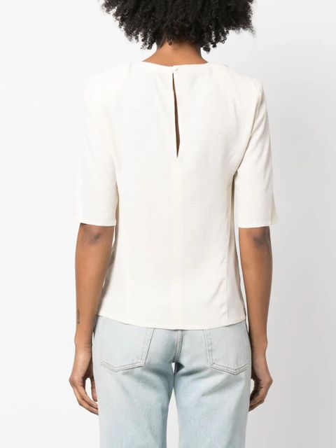 PINKO round-neck short-sleeve blouse - Neutrals
