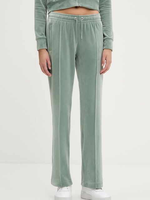 Juicy Couture spodnie dresowe kolor zielony z aplikacją JCAPW045 - zdjęcie produktu nr 1