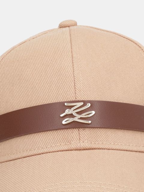 Karl Lagerfeld czapka z daszkiem bawełniana K/AUTOGRAPH kolor beżowy B1W33010 - zdjęcie produktu nr 2