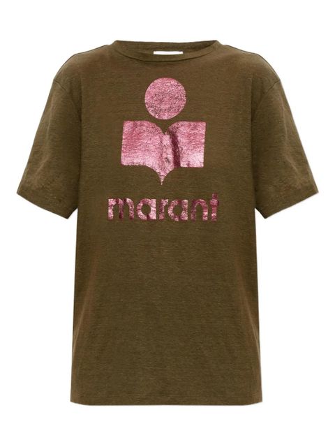 MARANT ÉTOILE Zewel logo-print T-shirt - Green - zdjęcie produktu nr 1