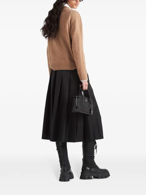 Prada logo-intarsia cashmere jumper - Brown