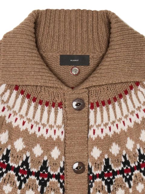 Alanui Sweet Winter fair-isle wool cardigan - Brown