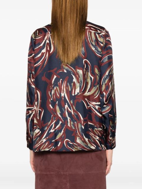 Max Mara buttoned abstract-pattern shirt - Blue