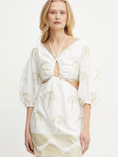 Simona Corsellini sukienka kolor biały mini rozkloszowana P25CPAB025 - zdjęcie produktu nr 1