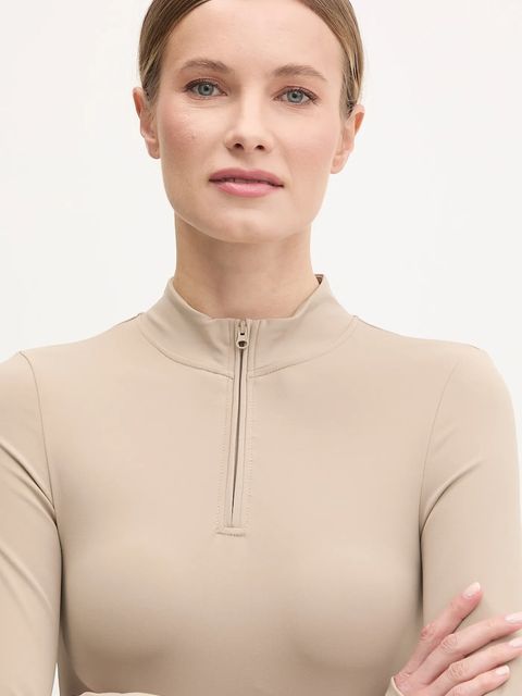 JOYINME longsleeve do jogi Motion kolor beżowy z półgolfem Motion