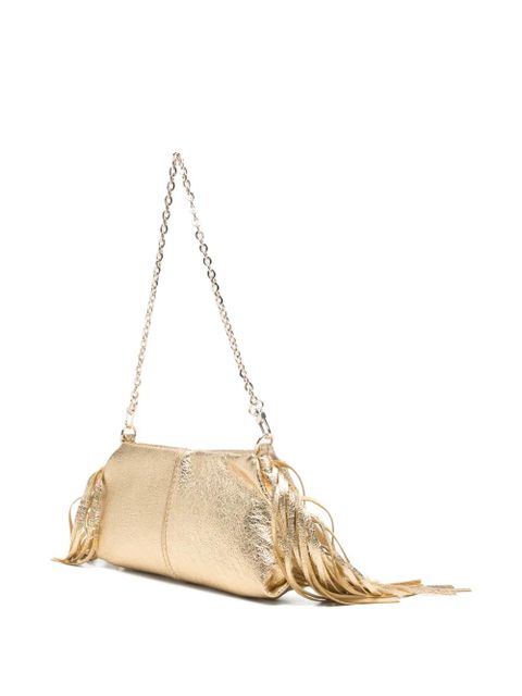 Maje medium Miss fringed clutch bag - Gold