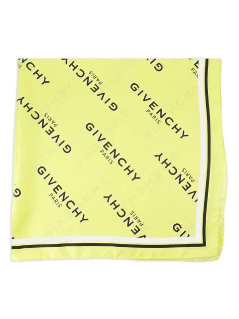 Givenchy logo-print silk scarf - Yellow