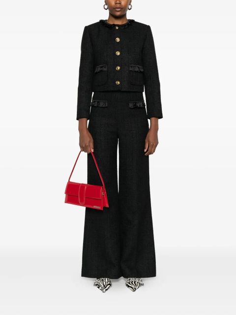 SANDRO ruffle embellished blazer - Black