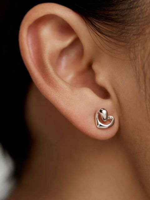 Monica Vinader small Infinity Heart stud earrings - Silver - zdjęcie produktu nr 2