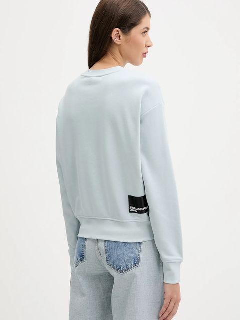 Karl Lagerfeld Jeans bluza damska kolor niebieski z nadrukiem A1W20005