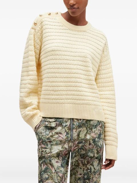 GANNI button-detail sweater - Neutrals