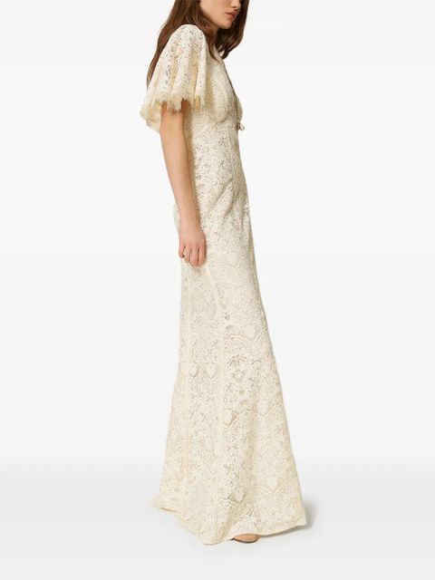 TWINSET maxi lace dress - Neutrals