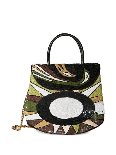 PUCCI sequin embellished sparkles tote bag - Green