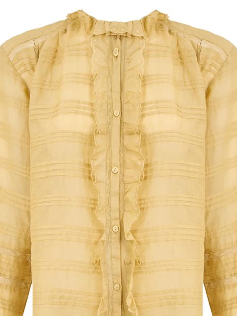 MARANT ÉTOILE Peline ruffled button blouse - Yellow