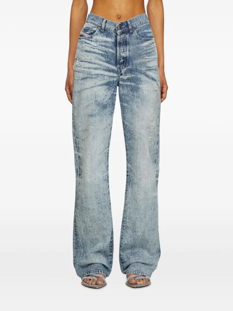 Diesel 1971 D-Sent acid-wash distressed jeans - Blue