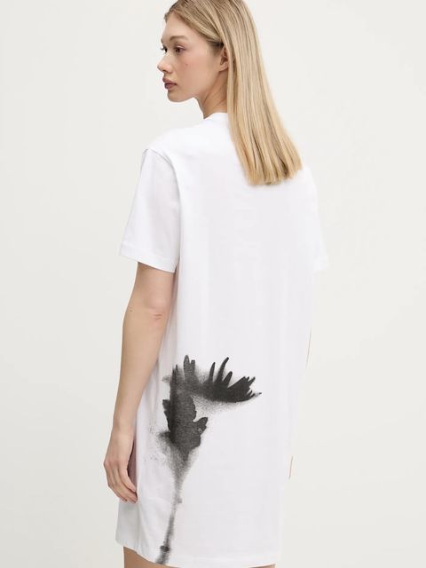 Karl Lagerfeld Jeans sukienka bawełniana kolor biały mini prosta A3W13006 - zdjęcie produktu nr 2