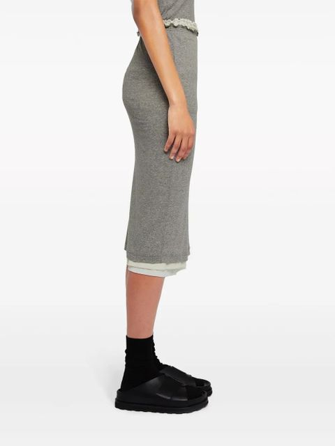 Jil Sander layered jersey midi skirt - Grey